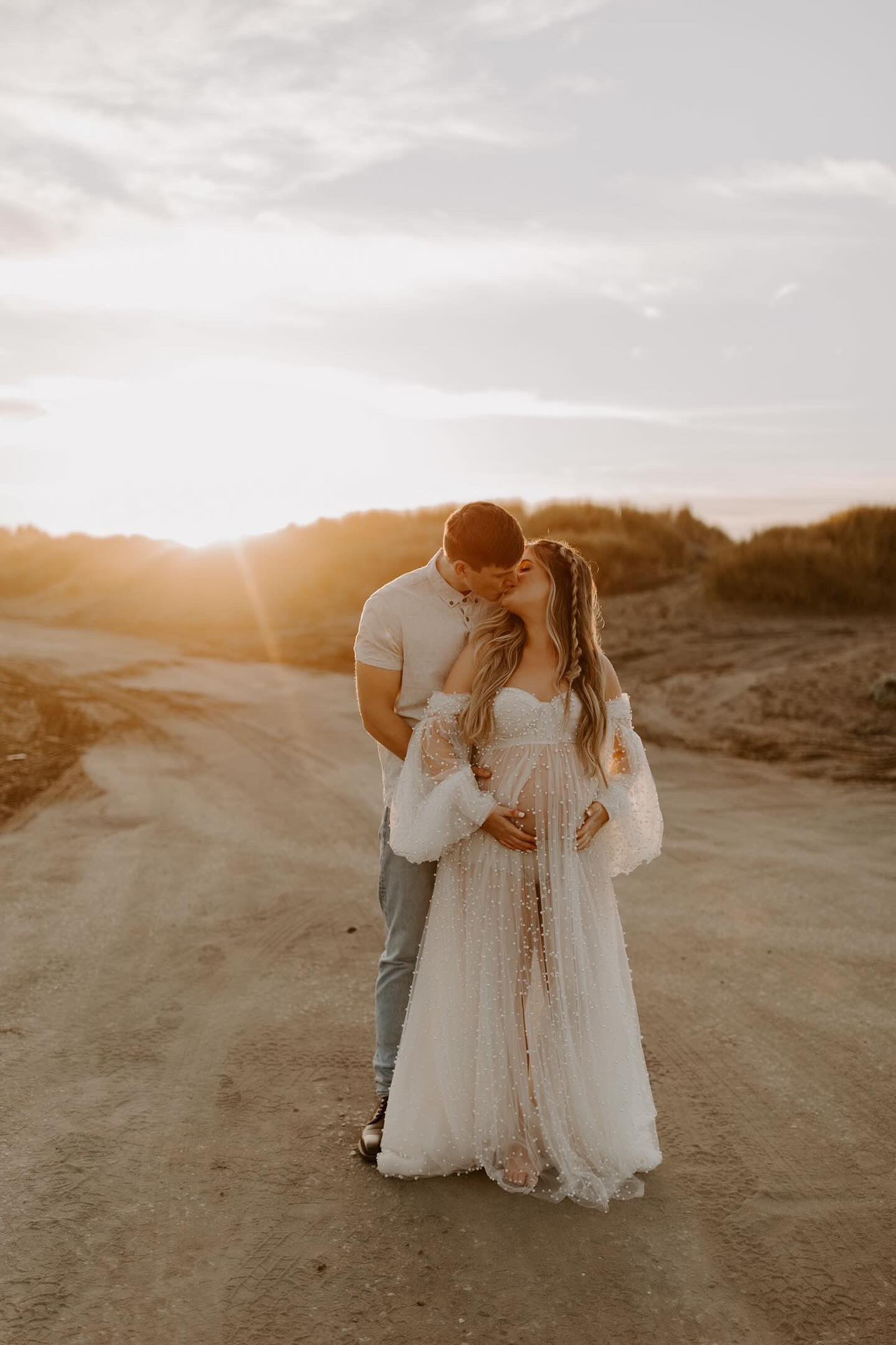 sheer pearl maternity dress Esther Pearl